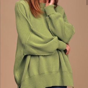 Free People Easy Street Tunic Sweater- Julep Green
